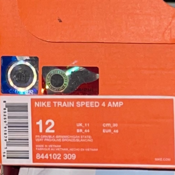 NEW Nike Train Speed 4 Amp Michigan State Spartans Men's Size 12 844102-309 - Picture 11 of 11